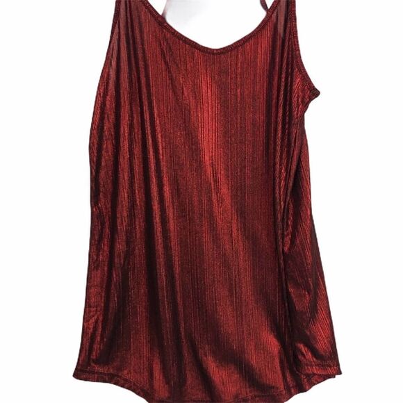 Angie Metallic Red Foil Cami Top - Picture 2 of 6